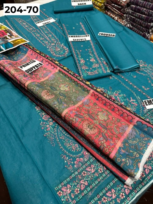 Vol 204 | DS 70 | LAWN EMBROIDERED THREE PIECE COLLECTION