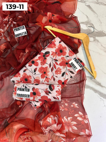 VOL 139 | DS 11 | DIGITAL PRINTED LAWN 3PC BAMBER CHIFFON DUPATTA