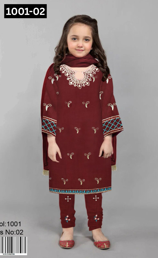 KIDS EMBROIDERED LAWN 2PC | DS 1001-02 |