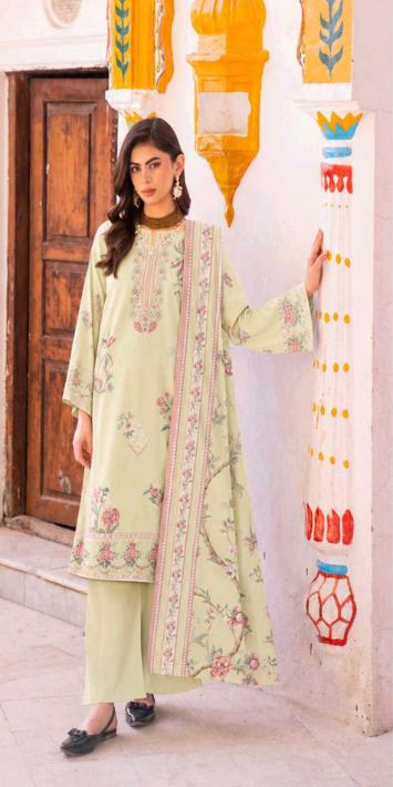 VOL 266 | DS 02 | AFSAANAH By SHANAYA | DIGITAL PRINTED 3PC LAWN SHIRT, DYED TROUSER, PRINTED VOIL DUPATTA