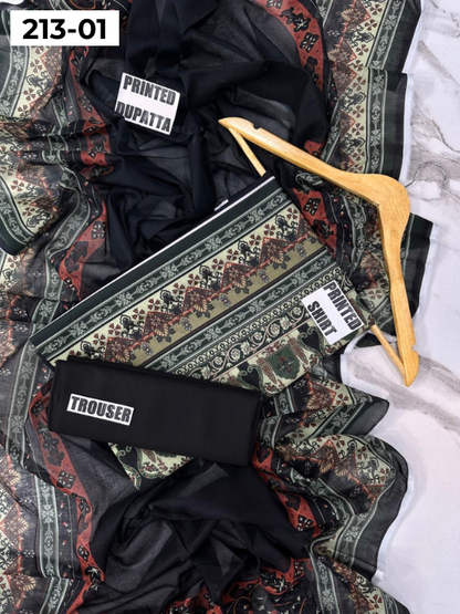 VOL 213 | DS 01 | SHANAYA LAWN DIGITAL PRINTED LAWN SHIRT PLAIN TROUSER VOIL LAWN DUPATTA