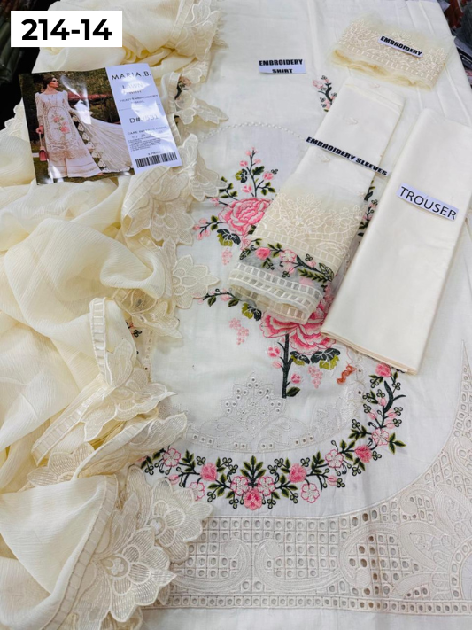 VOL 214 | DS 14 | LAWN LUXURY EMBROIDERED 3PC