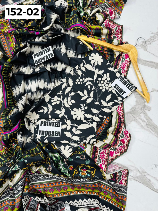 VOL 152 | DS 02 | DIGITAL PRINTED LINEN 3PC LINEN DUPATTA