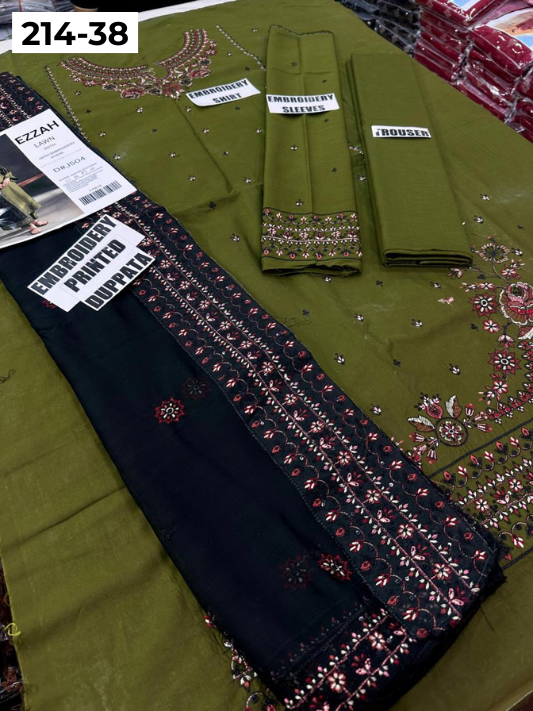VOL 214 | DS 38 | LAWN LUXURY EMBROIDERED 3PC
