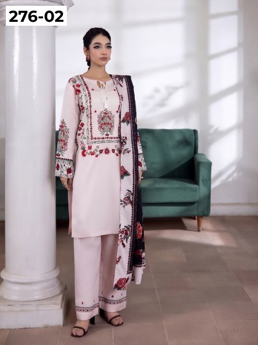 VOL 276 | DS 02 | MAIRA BY SHANAYA | DIGITAL PRINTED 3PC STONE COTTON SHIRT, PRINTED TROUSER, PRINTED STONE COTTON DUPATTA