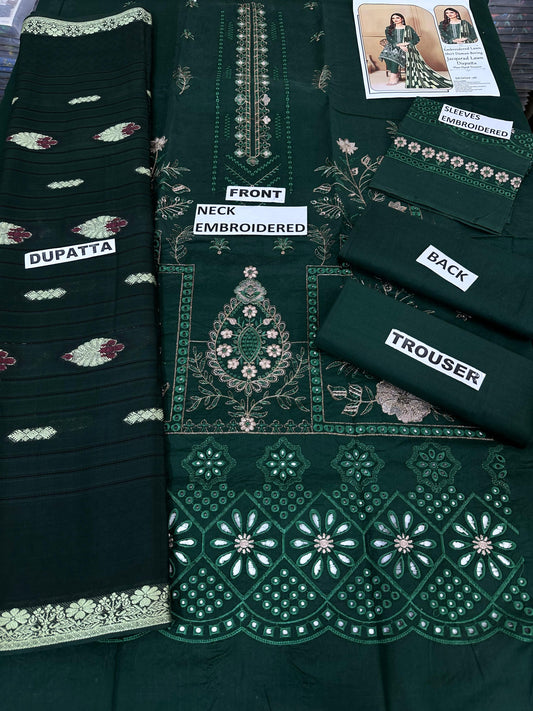 EMBROIDERY LAWN 3PC JACQUARD DUPATTA | DS 02 | LAWN