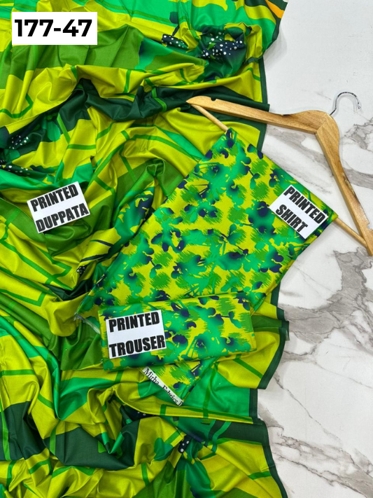 VOL 177 | DS 47 | DIGITAL PRINTED LINEN 3PC LINEN DUPATTA
