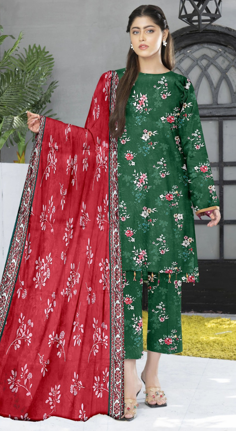 VOL 141 | DS 02 | DIGITAL PRINTED BANADORA LAWN 3PC VOIL LAWN DUPATTA