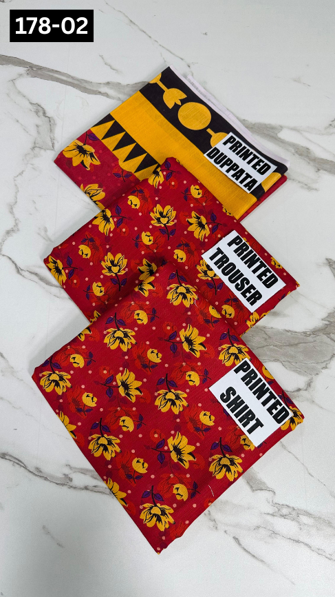 VOL 178 | DS 02 | DIGITAL PRINTED KHADDAR 3PC KHADDAR DUPATTA