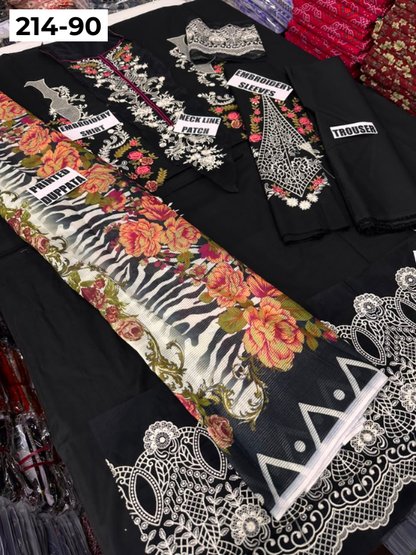 VOL 214 | DS 90 | LAWN LUXURY EMBROIDERED 3PC