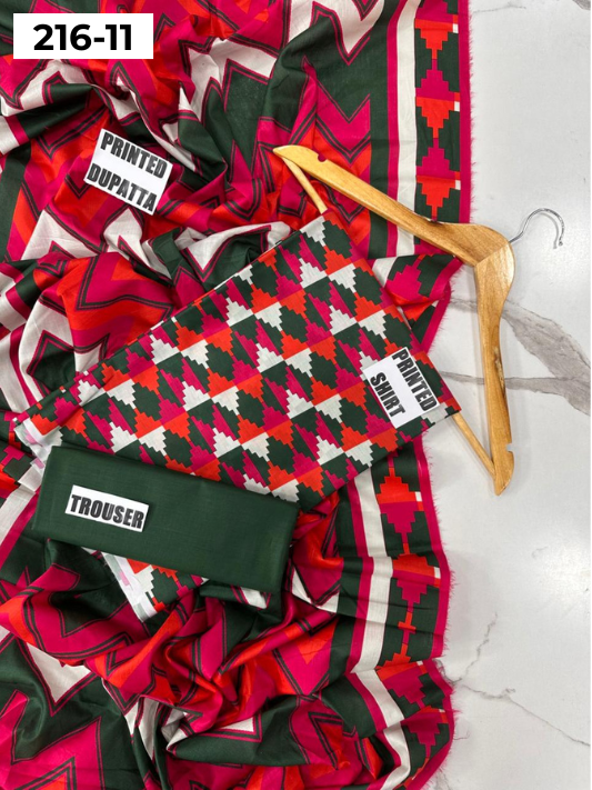 VOL 216 | DS 11 | Mirha LAWN 3PC | DIGITAL PRINTED LAWN SHIRT PLAIN TROUSER LAWN DUPATTA