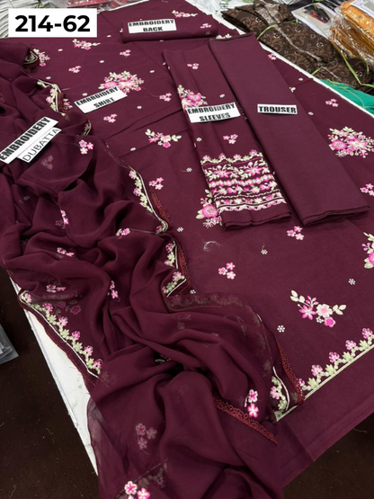 VOL 214 | DS 62 | LAWN LUXURY EMBROIDERED 3PC