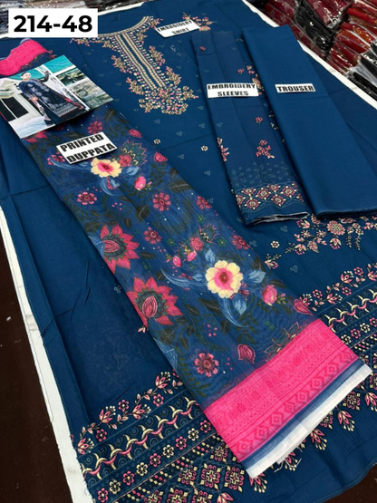 VOL 214 | DS 48 | LAWN LUXURY EMBROIDERED 3PC