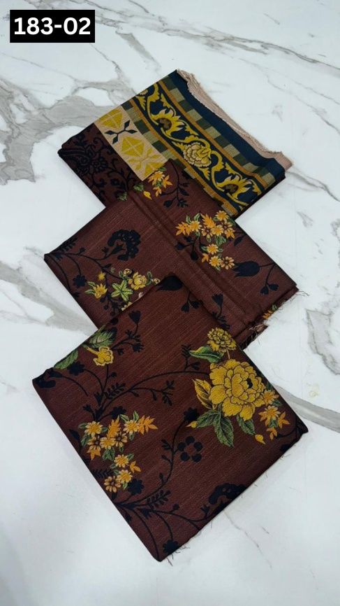 VOL 183 | DS 02 | DIGITAL PRINTED DHANAK 3PC DHANAK DUPATTA