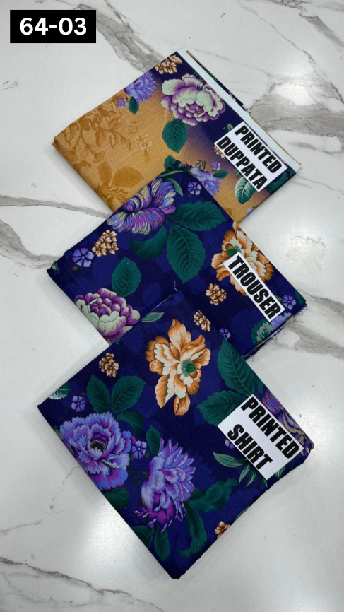 VOL 64 | DS 03 | DIGITAL PRINTED KHADDAR 3PC KHADDAR DUPATTA
