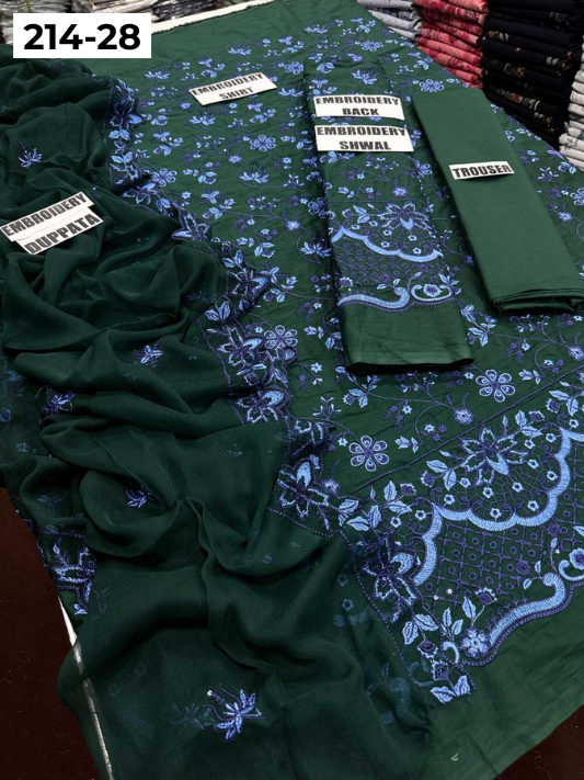 VOL 214 | DS 28 | LAWN LUXURY EMBROIDERED 3PC