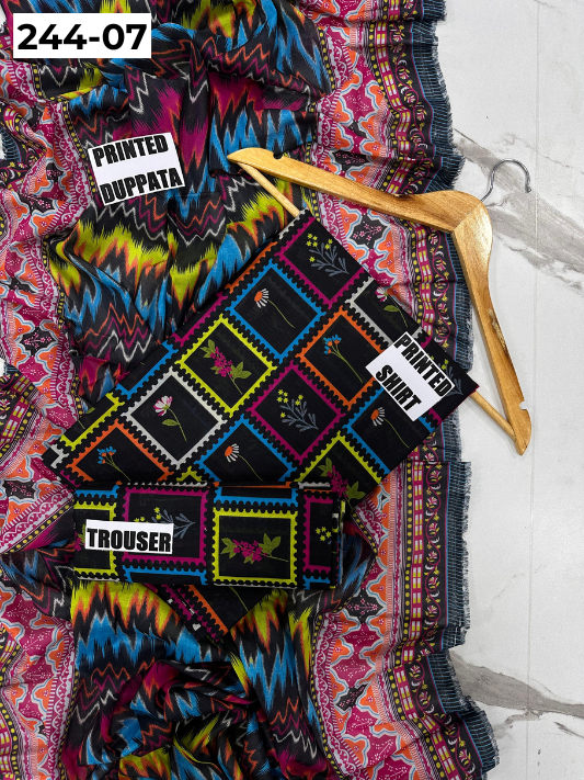 VOL 244 | DS 07 | SAPPHIRE | DIGITAL PRINTED LAWN THREE PIECES