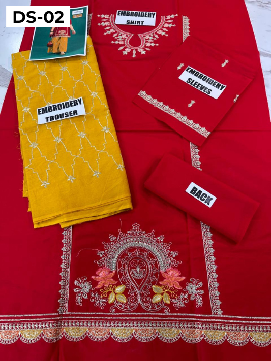 | DS 02-RED | KIDS EMBROIDERED LAWN 2PC