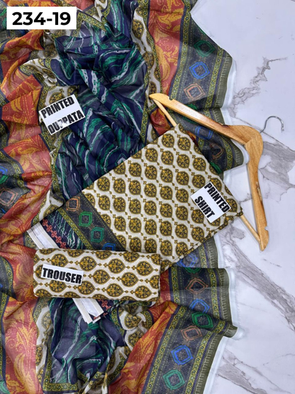 VOL 234 | DS 19 | Baroque | DIGITAL PRINTED LAWN THREE PIECES