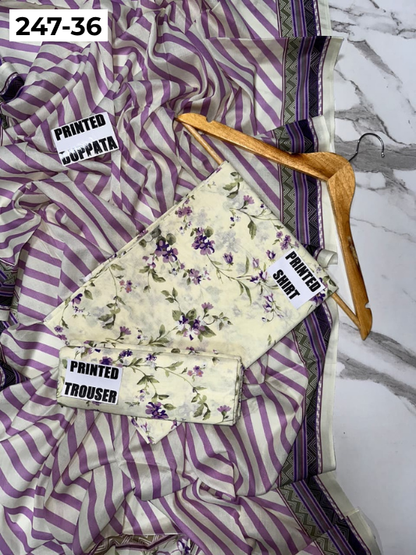 VOL 247 | DS 36 | DIGITAL PRINTED LAWN THREE PIECES VOIL LAWN DUPATTA