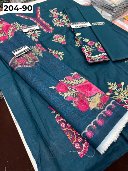 Vol 204 | DS 90 | LAWN EMBROIDERED THREE PIECE COLLECTION