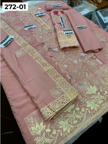 VOL 272 | DS 01 | DHANAK LUXURY EMBROIDERY 3PC