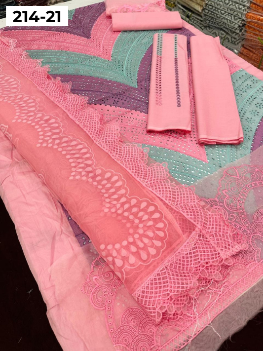 VOL 214 | DS 21 | LAWN LUXURY EMBROIDERED 3PC