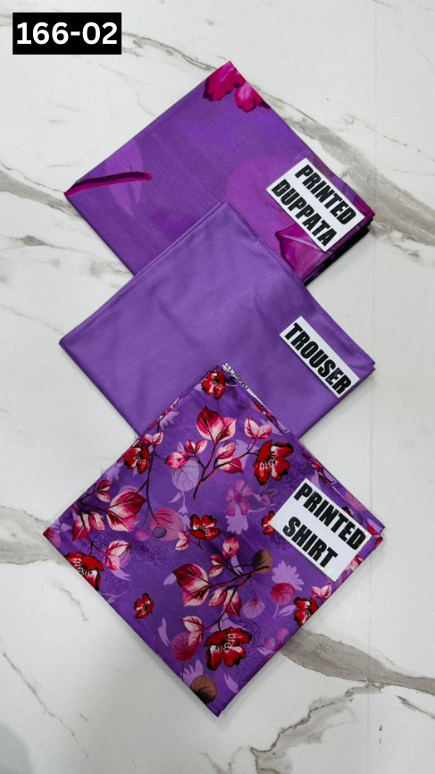 VOL 166 | DS 02 | DIGITAL PRINTED LINEN 3PC LINEN DUPATTA