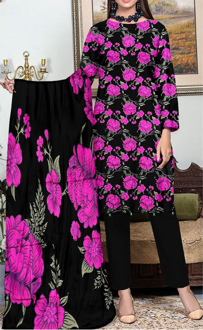 VOL 159 | DS 10 | DIGITAL PRINTED LINEN 3PC LINEN DUPATTA