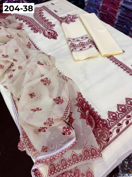Vol 204 | DS 38 | LAWN EMBROIDERED THREE PIECE COLLECTION