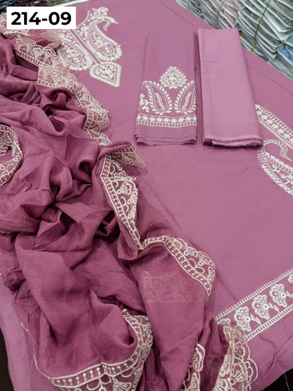 VOL 214 | DS 09 | ZARQASH LAWN LUXURY EMBROIDERED 3PC