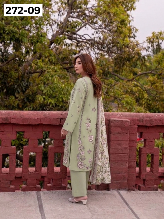 VOL 279 | 09 | ZAIB BY SHANAYA | DIGITAL PRINTED 3PC STONE LINEN SUIT | PRINTED SHIRT, TROUSER & DUPATTA