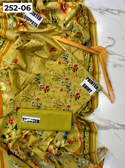 VOL 252 | DS 06 | Mirha LAWN | DIGITAL PRINTED LAWN 3PC PRINTED LAWN SHIRT PLAIN TROUSER PRINTED LAWN DUPATTA