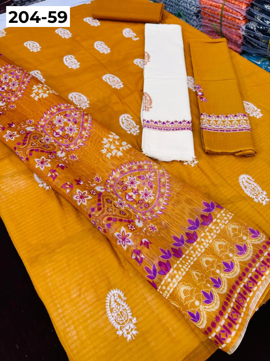 Vol 204 | DS 59 | LAWN EMBROIDERED THREE PIECE COLLECTION
