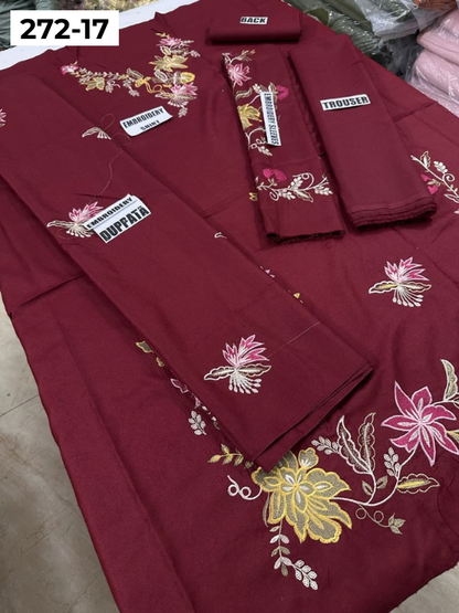 VOL 272 | DS 17 | DHANAK CHAMKI LUXURY EMBROIDERY 3PC