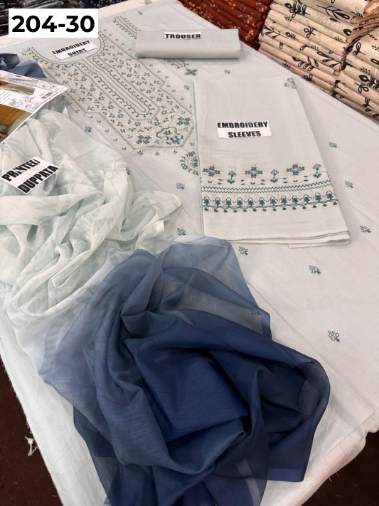 Vol 204 | DS 30 | LAWN EMBROIDERED THREE PIECE COLLECTION