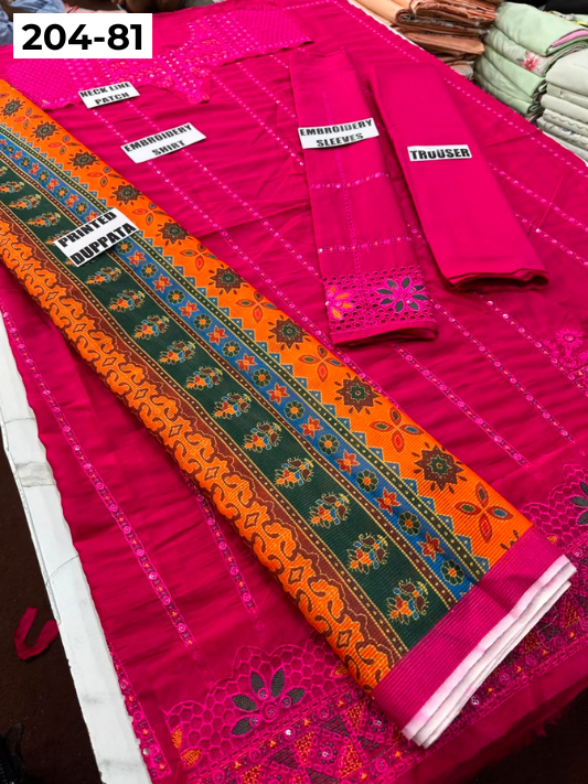 Vol 204 | DS 81 | LAWN EMBROIDERED THREE PIECE COLLECTION
