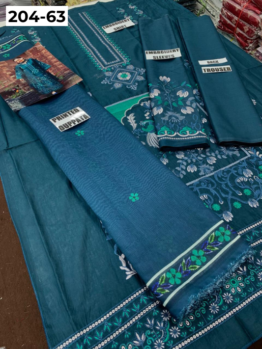 Vol 204 | DS 63 | LAWN EMBROIDERED THREE PIECE COLLECTION