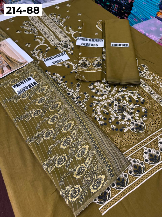 VOL 214 | DS 88 | LAWN LUXURY EMBROIDERED 3PC