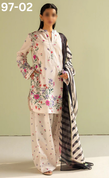 VOL 97 | DS 02 | DIGITAL PRINTED LAWN 3PC LAWN DUPATTA