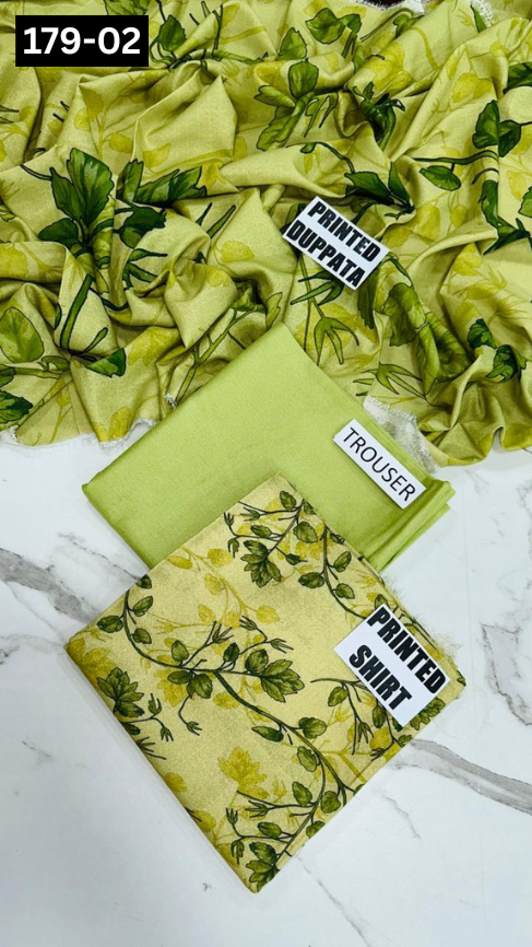 VOL 179 | DS 02 | DIGITAL PRINTED BANADORA KARANDI 3PC DYED TROUSER