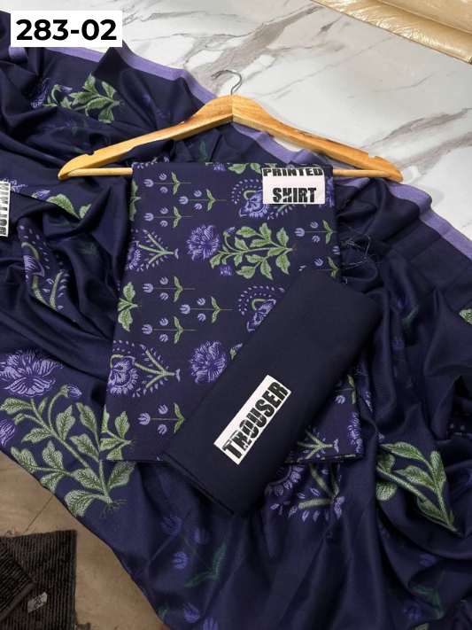 VOL 283 | DS 02 | PREMIUM DHANAK WINTER COLLECTON - DIGITAL PRINTED 3 PIECE SUIT