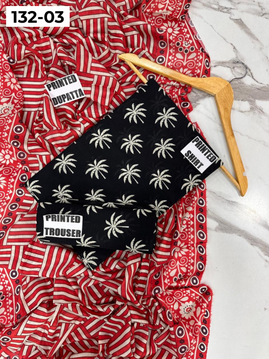 VOL 132 | DS 03 | DIGITAL PRINTED BANADORA LAWN 3PC VOIL LAWN DUPATTA