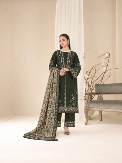 VOL 285 | DS 05 | NISHA BY SHANAYA | DIGITAL PRINTED 3PC STONE LINEN SHIRT, PRINTED TROUSER, PRINTED STONE LINEN DUPATTA