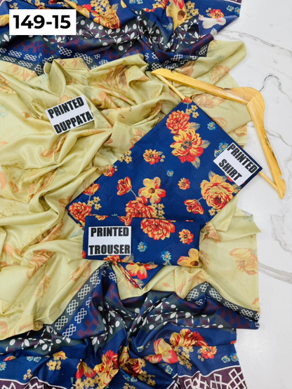 VOL 149 | DS 15 | DIGITAL PRINTED LAWN 3PC VOIL LAWN DUPATTA