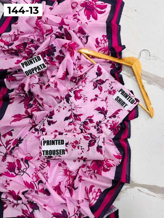 VOL 144 | DS 13 | DIGITAL PRINTED LAWN 3PC VOIL LAWN DUPATTA