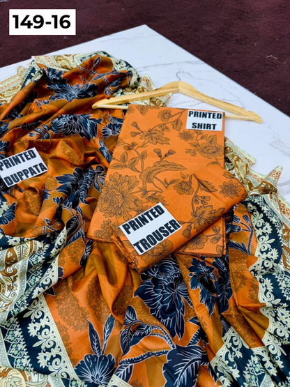 VOL 149 | DS 16 | DIGITAL PRINTED LAWN 3PC VOIL LAWN DUPATTA