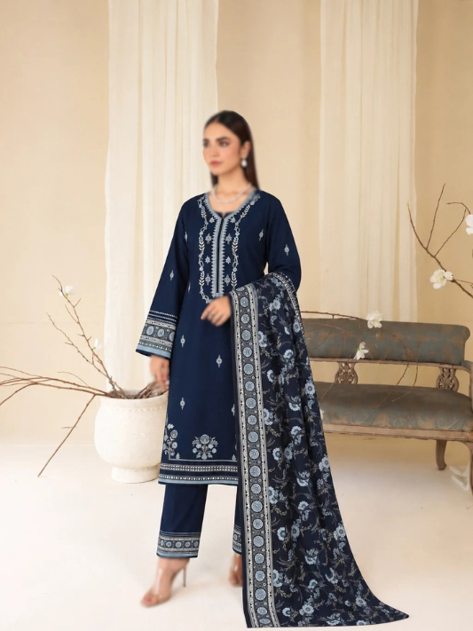VOL 285 | DS 04 | NISHA BY SHANAYA | DIGITAL PRINTED 3PC STONE LINEN SHIRT, PRINTED TROUSER, PRINTED STONE LINEN DUPATTA
