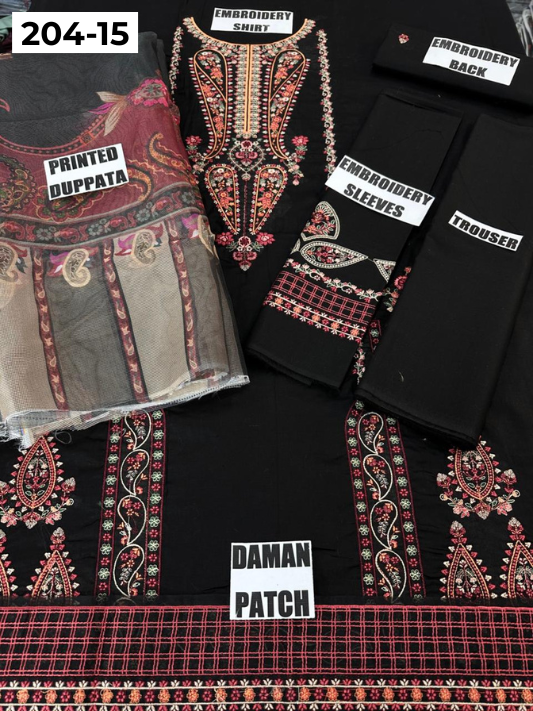 Vol 204 | DS 15 | LAWN EMBROIDERED THREE PIECE COLLECTION