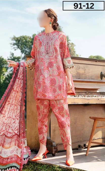 VOL 91 | DS 12 | DIGITAL PRINTED LAWN 3PC LAWN DUPATTA